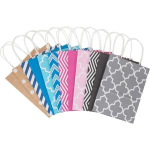 Hallmark 10″ Medium Gift Bag Assortment, Pack of 12 in Kraft, Grey, Black, Pink, Blue – Solids and Patterns for Birthdays, Baby Showers, Bridal Showers or Any Occasion(Pink)