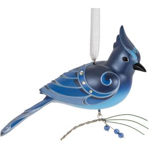 Hallmark Keepsake Christmas Ornament 2024, The Beauty of Birds Violet-Green Swallow, Gift for Her(Steller’s Jay)