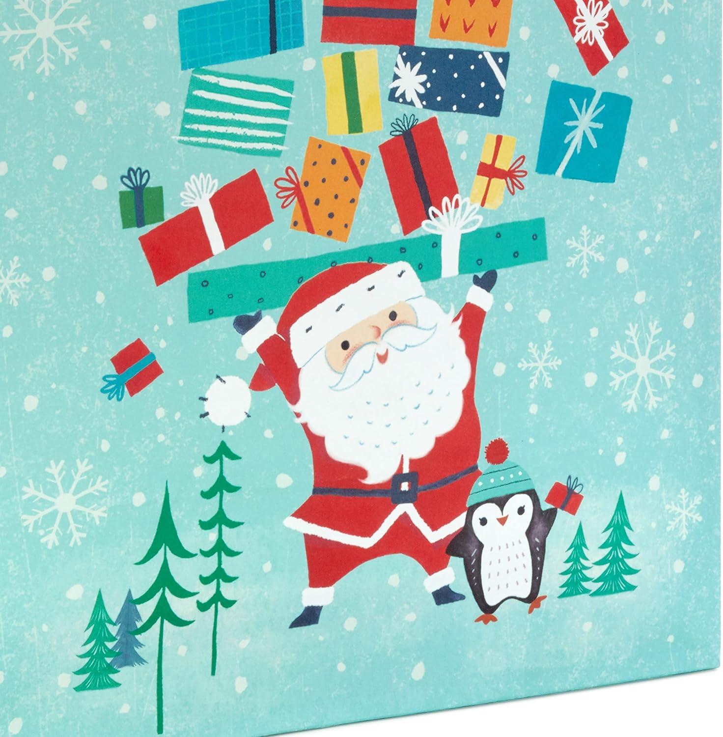 imageHallmark 13quot Large Christmas Gift Bags for Kids 3 Bags Santa and Puppy Santa in RV Colorful CandyPenguins Snowman Santa