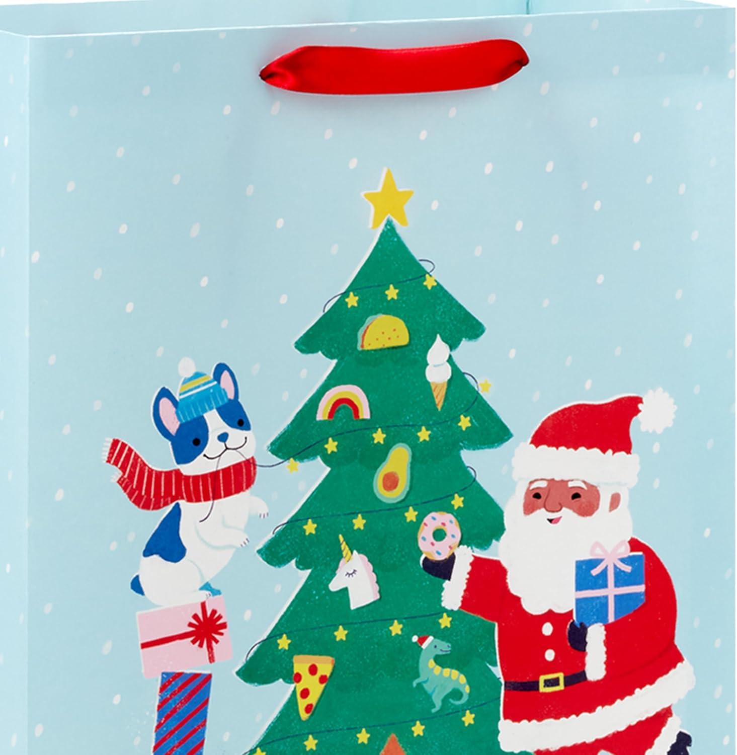 imageHallmark 13quot Large Christmas Gift Bags for Kids 3 Bags Santa and Puppy Santa in RV Colorful CandySanta Peppermints Driving Santa