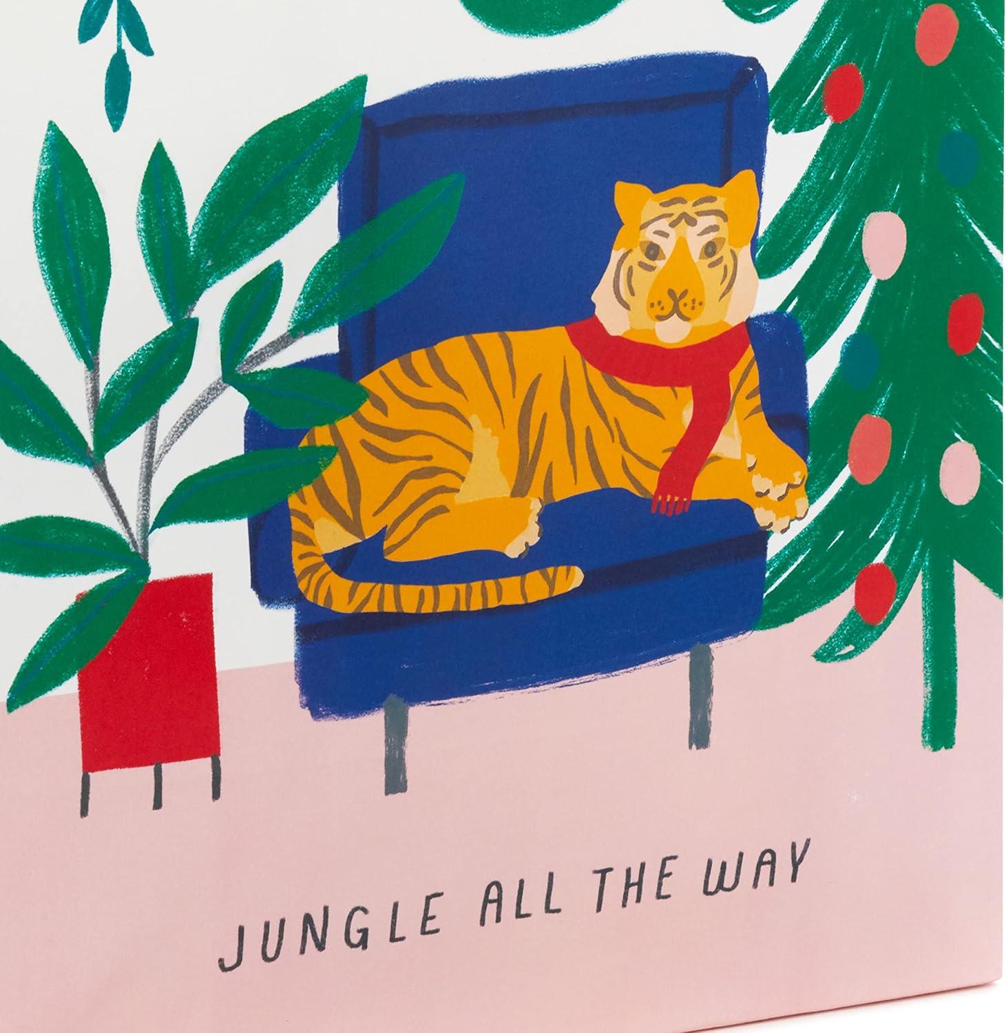 imageHallmark 13quot Large Christmas Gift Bags for Kids 3 Bags Santa and Puppy Santa in RV Colorful CandyTRex Gnome Jungle Cat