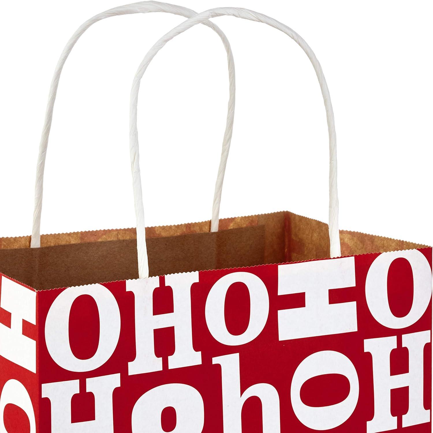 imageHallmark 9quot Medium Holiday Gift Bag Assortment Pack of 12 Solids and Prints in Red Green Blue Paper Gift Bags with Christmas Trees Stripes Polka Dots Ho Ho Ho and More