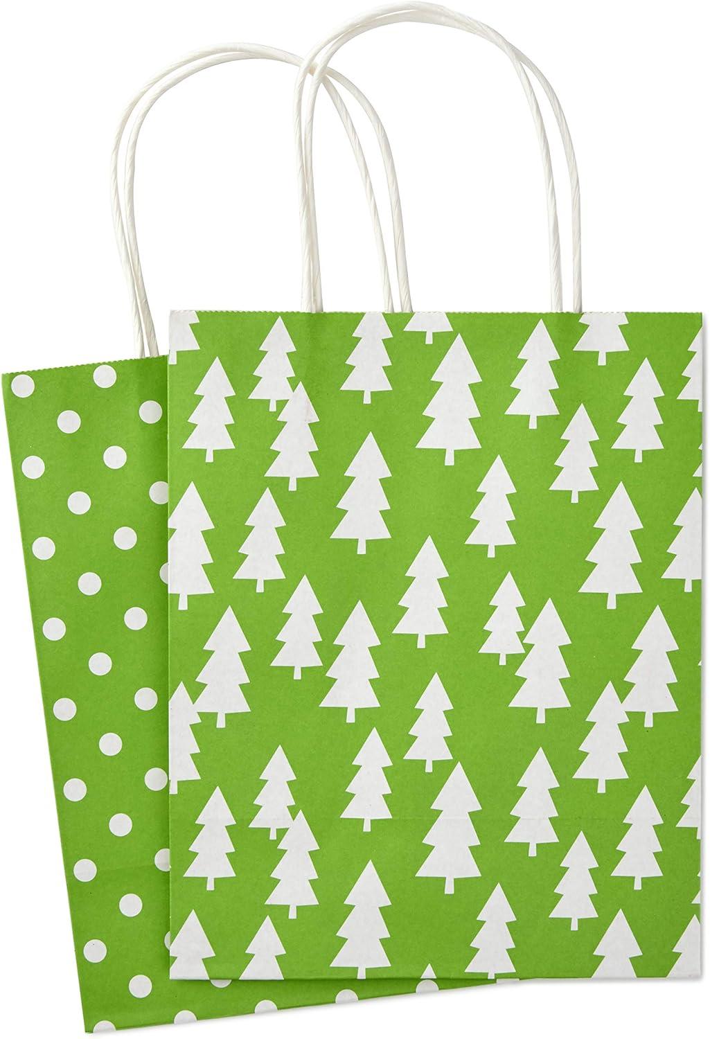 imageHallmark 9quot Medium Holiday Gift Bag Assortment Pack of 12 Solids and Prints in Red Green Blue Paper Gift Bags with Christmas Trees Stripes Polka Dots Ho Ho Ho and More