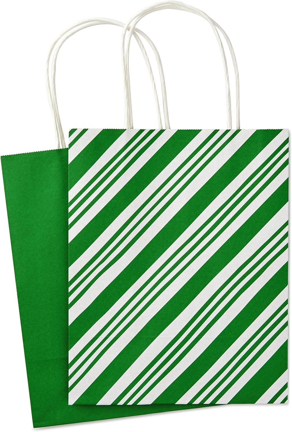 imageHallmark 9quot Medium Holiday Gift Bag Assortment Pack of 12 Solids and Prints in Red Green Blue Paper Gift Bags with Christmas Trees Stripes Polka Dots Ho Ho Ho and More