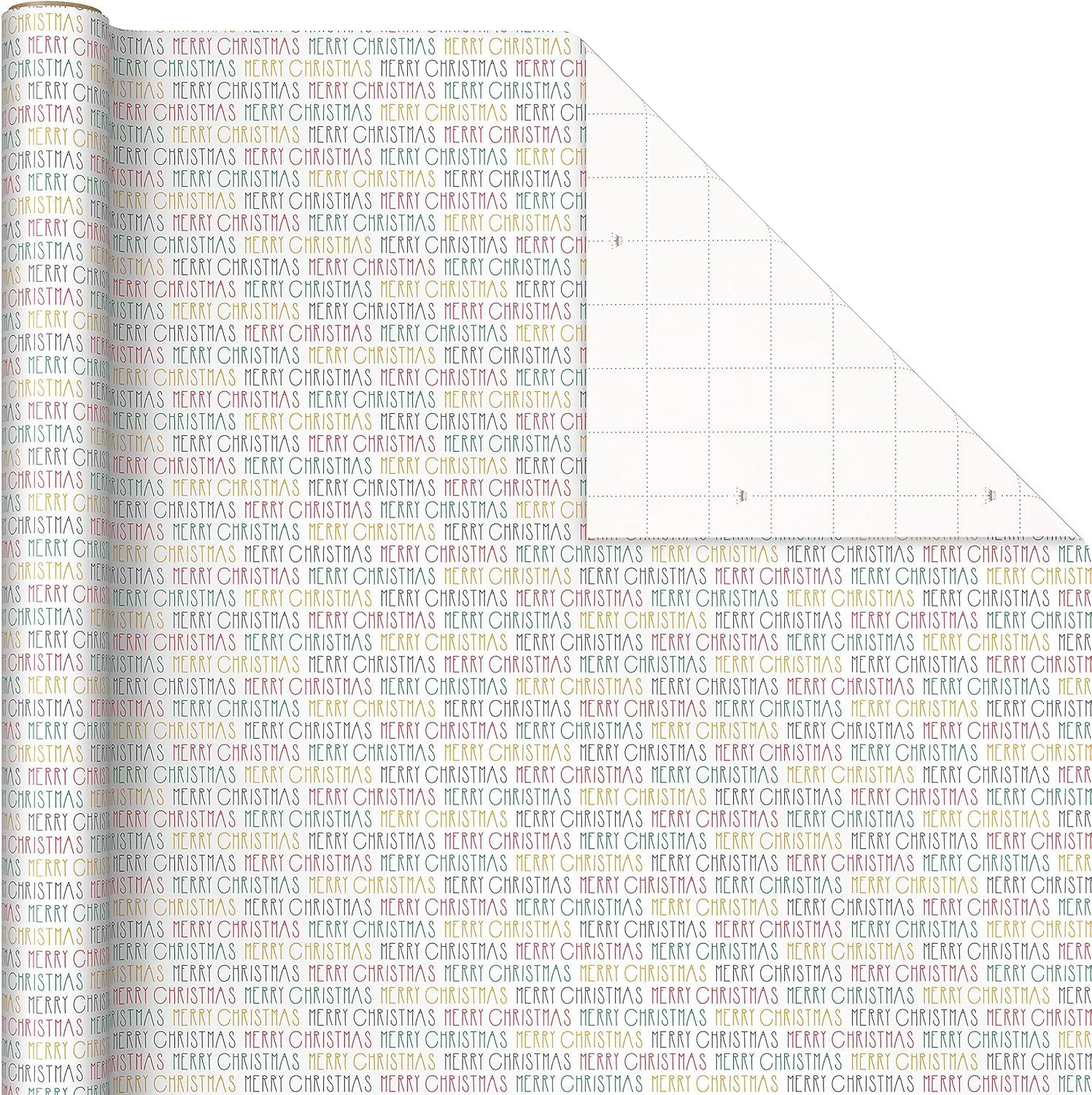 imageHallmark Christmas Wrapping Paper with Cutlines on Reverse 3 Rolls 90 Sq Ft Total Santa Claus Polka Dots SnowmenMulticultural Santa Claus Ornaments Merry Christmas