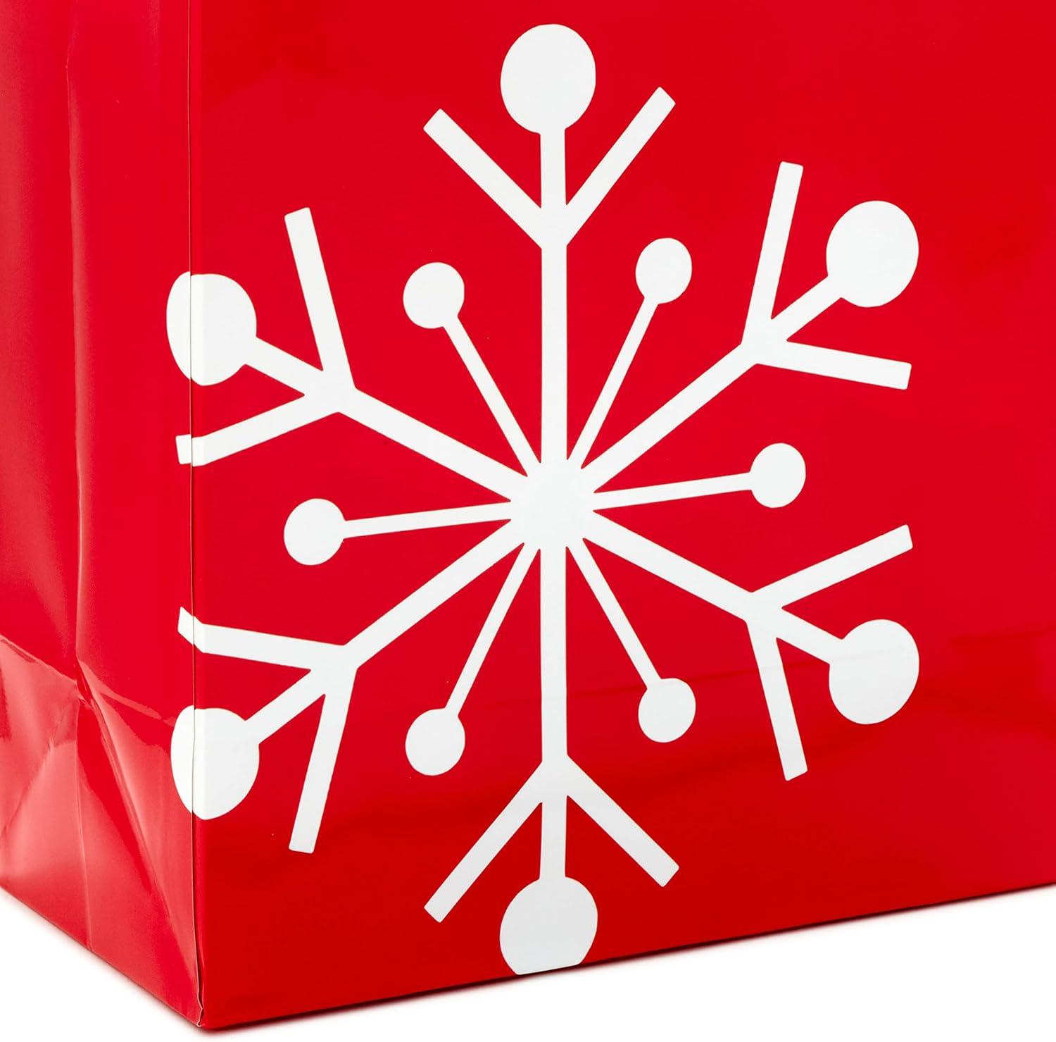 imageHallmark Image Arts 8quot Medium Christmas Gift Bags 8 Red and Green Bags Plaid Snowflake Joy Deer for Teachers Coworkers Family