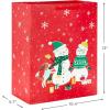 Hallmark 13″ Large Christmas Gift Bags for Kids (3 Bags: Santa and Puppy, Santa in RV, Colorful Candy)(Penguins  Snowman  Santa)
