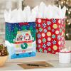 Hallmark 13″ Large Christmas Gift Bags for Kids (3 Bags: Santa and Puppy, Santa in RV, Colorful Candy)(Santa  Peppermints  Driving Santa)