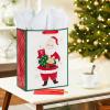 Hallmark 15″ Extra Large Christmas Gift Bag with Tissue Paper (Retro Santa Claus on White) for Kids, Grandchildren, Friends