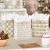 Hallmark 6″ Small Holiday Gift Bag Bundle (6 Bags: Ivory and Gold Trees, Plaid, Merry Christmas)(Ivory and Gold)