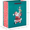 Hallmark 6″ Small Vintage Christmas Gift Bag Bundle (6 Bags: Retro Santa, Snowmen, Red, Green and White Stripes) for Gift Cards, Party Favors, Treat Bags, Teacher Presents