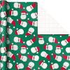 Hallmark Christmas Wrapping Paper with Cutlines on Reverse (3 Rolls: 90 Sq. Ft. Total) Santa Claus, Polka Dots, Snowmen(Multicultural Santa Claus  Ornaments  “Merry Christmas”)