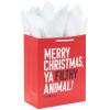 Hallmark Home Alone 13″ Large Red and Black Christmas Gift Bag with Tissue Paper (Merry Christmas, Ya Filthy Animal) for Kids, Teens, Fans