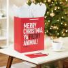Hallmark Home Alone 13″ Large Red and Black Christmas Gift Bag with Tissue Paper (Merry Christmas, Ya Filthy Animal) for Kids, Teens, Fans