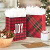 Hallmark Image Arts 8″ Medium Christmas Gift Bags (8 Red and Green Bags: Plaid, Snowflake, Joy, Deer) for Teachers, Coworkers, Family