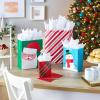 Hallmark Image Arts Assorted Holiday Gift Bag Bundle (16 Bags: 6 Small 5″, 6 Medium 8″, 2 Large 11″, 2 XL 14″) Red and Green, Santa, Stripes, Polka Dots, Snowmen, Snowflakes
