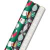 Hallmark Christmas Wrapping Paper with Cutlines on Reverse (3 Rolls: 90 Sq. Ft. Total) Santa Claus, Polka Dots, Snowmen(Multicultural Santa Claus  Ornaments  “Merry Christmas”)