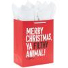 Hallmark Home Alone 13″ Large Red and Black Christmas Gift Bag with Tissue Paper (Merry Christmas, Ya Filthy Animal) for Kids, Teens, Fans