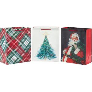 3 Large Christmas Gift Bags with Handles