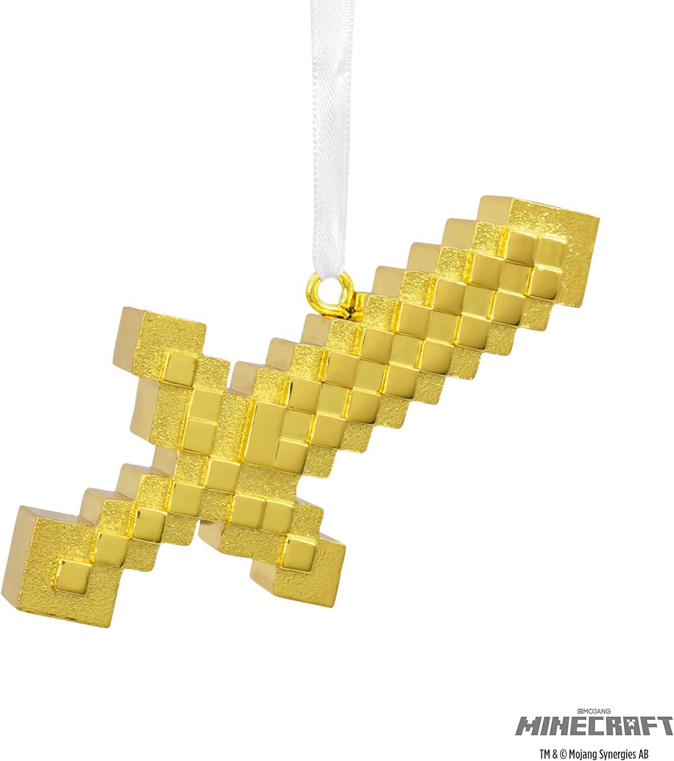 imageHallmark Xbox White Video Game Controller Christmas OrnamentMinecraft Gold Sword