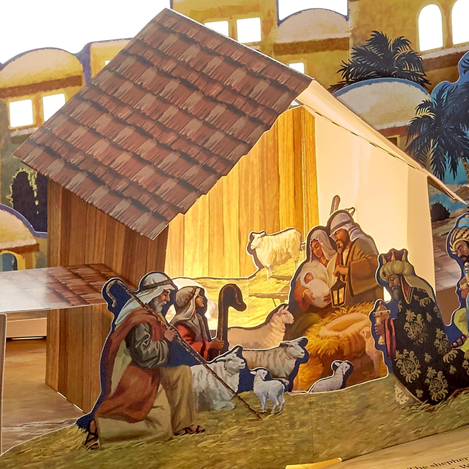 imageHallmark Nativity Story PopUp Book with Light and Sound for Kids Grandchildren Nieces NephewsNativity PopUp