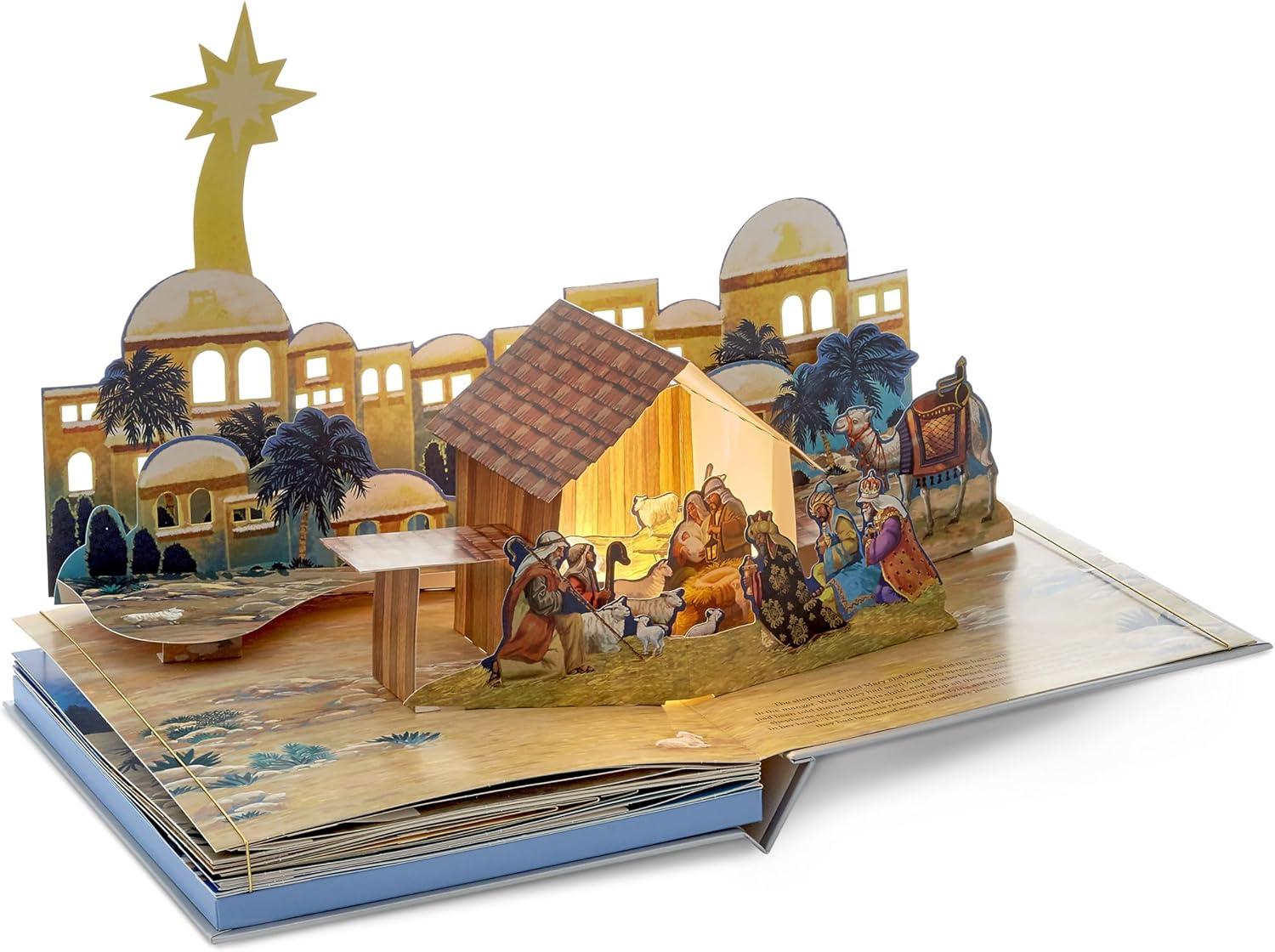 imageHallmark Nativity Story PopUp Book with Light and Sound for Kids Grandchildren Nieces NephewsNativity PopUp