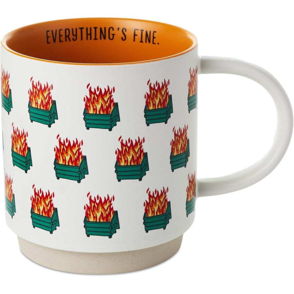 imageHallmark Shoebox Funny Christmas Mug 20 oz Ice Hole Polar Bears Holiday Gift for Adults Coworkers FriendsDumpster Fire