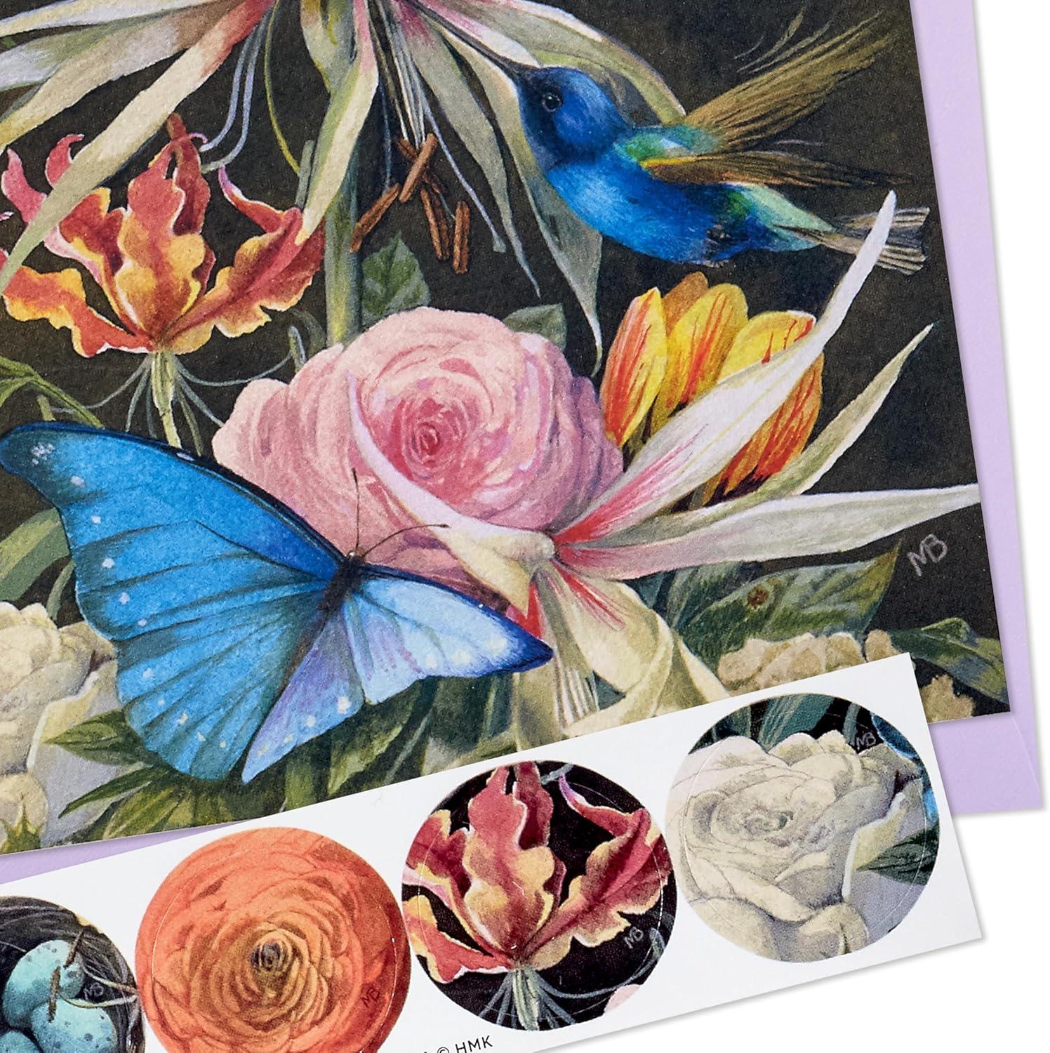 imageHallmark Marjolein Bastin Note Cards with Sticker Seals for Mothers Day 10 Blank Cards with Envelopes 10 Sticker Seals Flowers Hummingbird and Butterfly