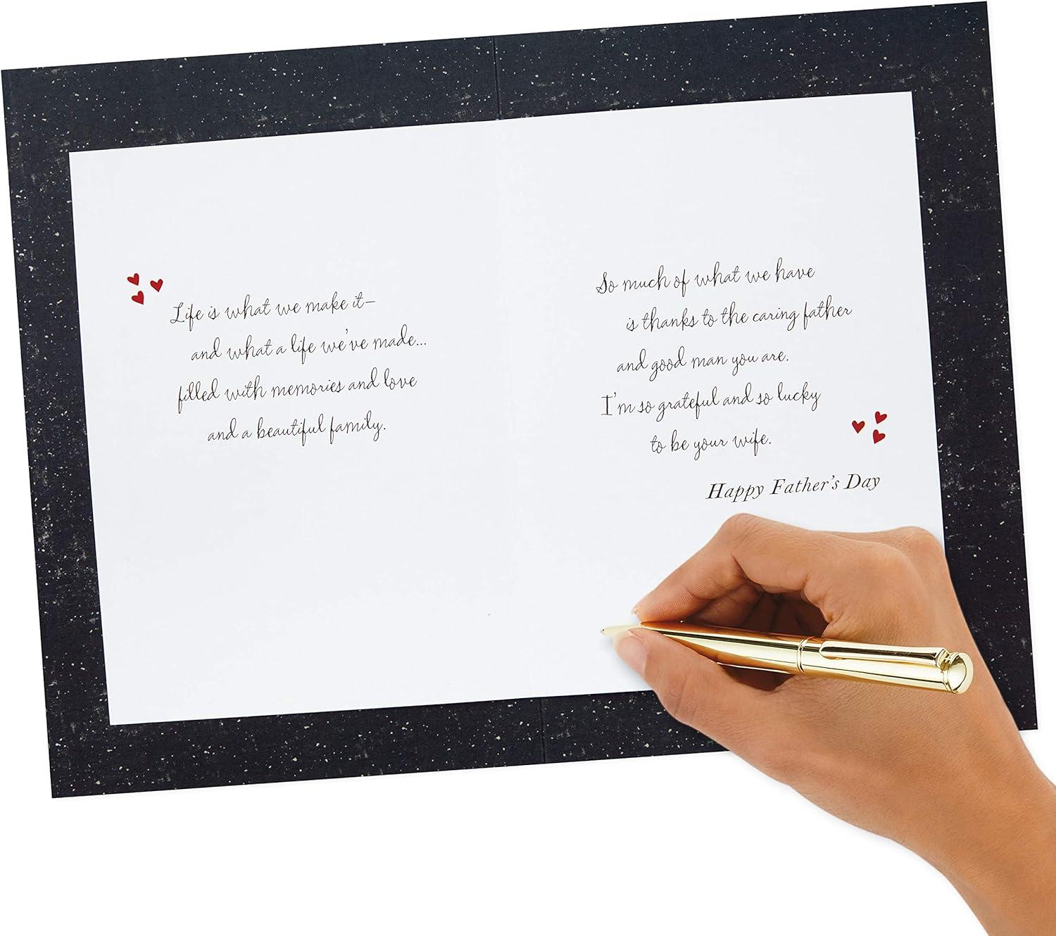 imageHallmark Romantic Fathers Day Card for Husband Grateful and Lucky to be Your Wife