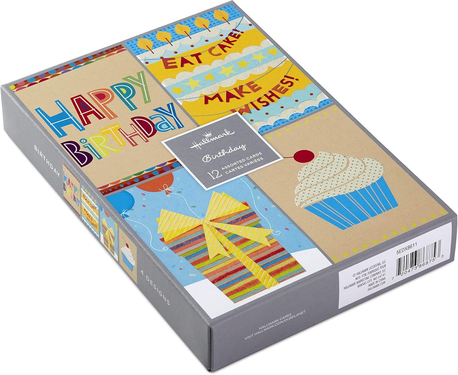 imageHallmark Assorted Birthday Cards Birthday Icons 12 Cards and EnvelopesAssorted colors