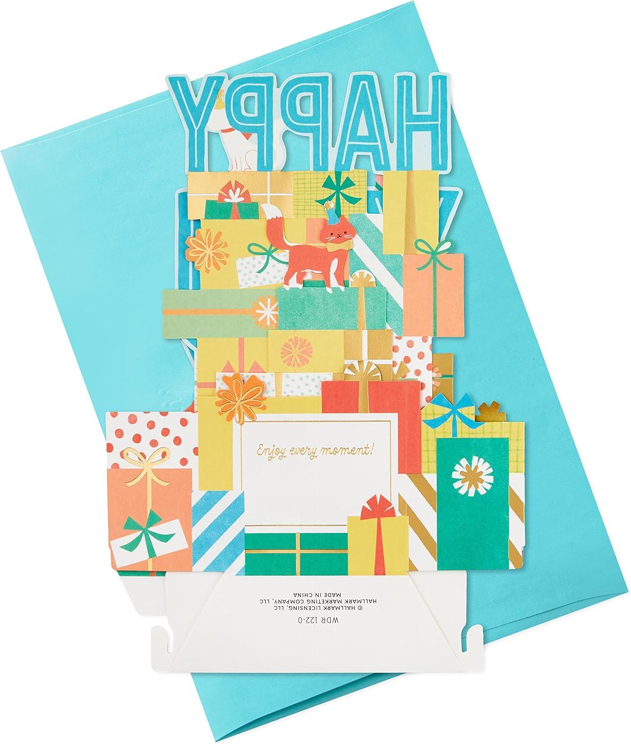 imageHallmark Paper Wonder Birthday Pop Up Card Good VibesCats with Presents