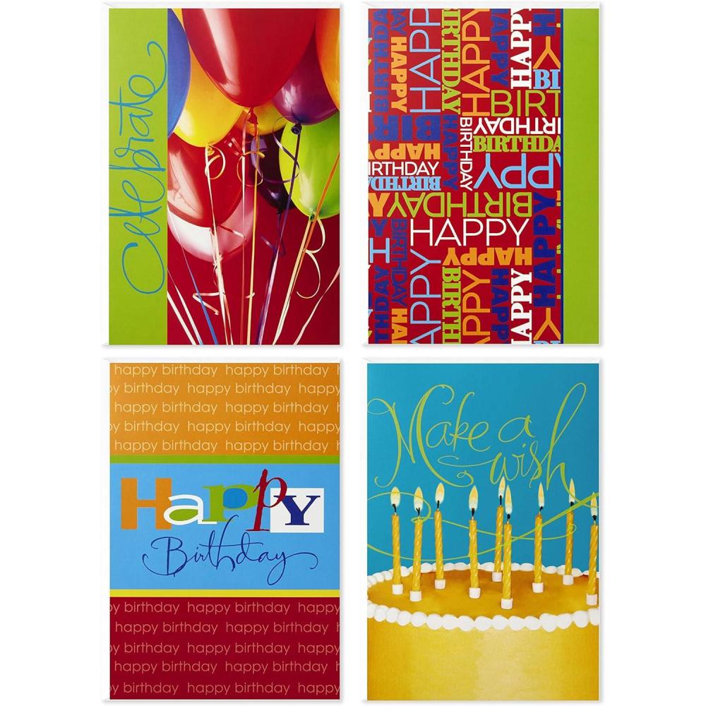 imageHallmark Assorted Birthday Cards Birthday Icons 12 Cards and EnvelopesBright Icons