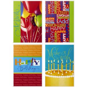 Hallmark Assorted Birthday Cards (Birthday Icons, 12 Cards and Envelopes)(Bright Icons)