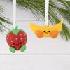Hallmark Better Together Strawberry and Banana Magnetic Christmas Ornaments, Shatterproof, Set of 2, Food Gifts