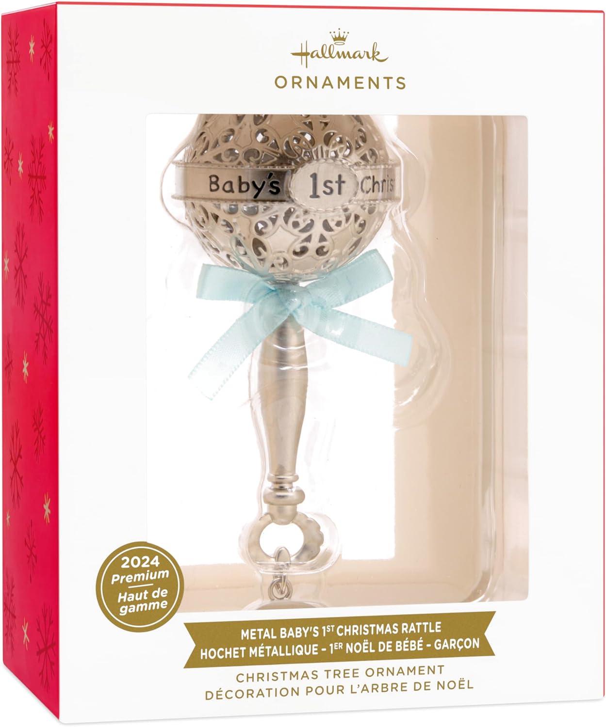 imageHallmark Babys First Christmas Christmas Ornament 2024 GirlBabys First Rattle Blue