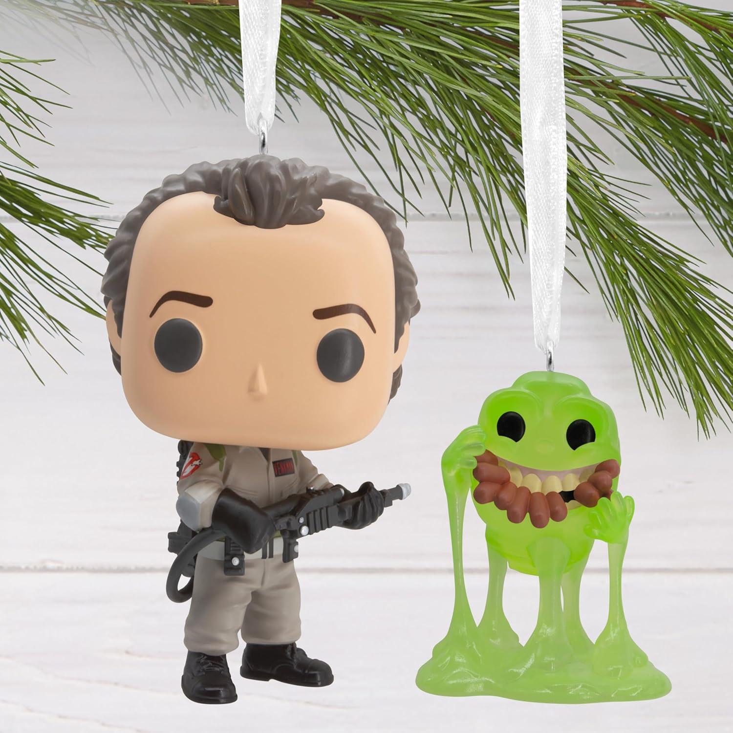 imageHallmark Ghostbusters Peter Venkman ampamp Slimer Funko POP Christmas Ornaments Set of 2 Pop Culture Gifts