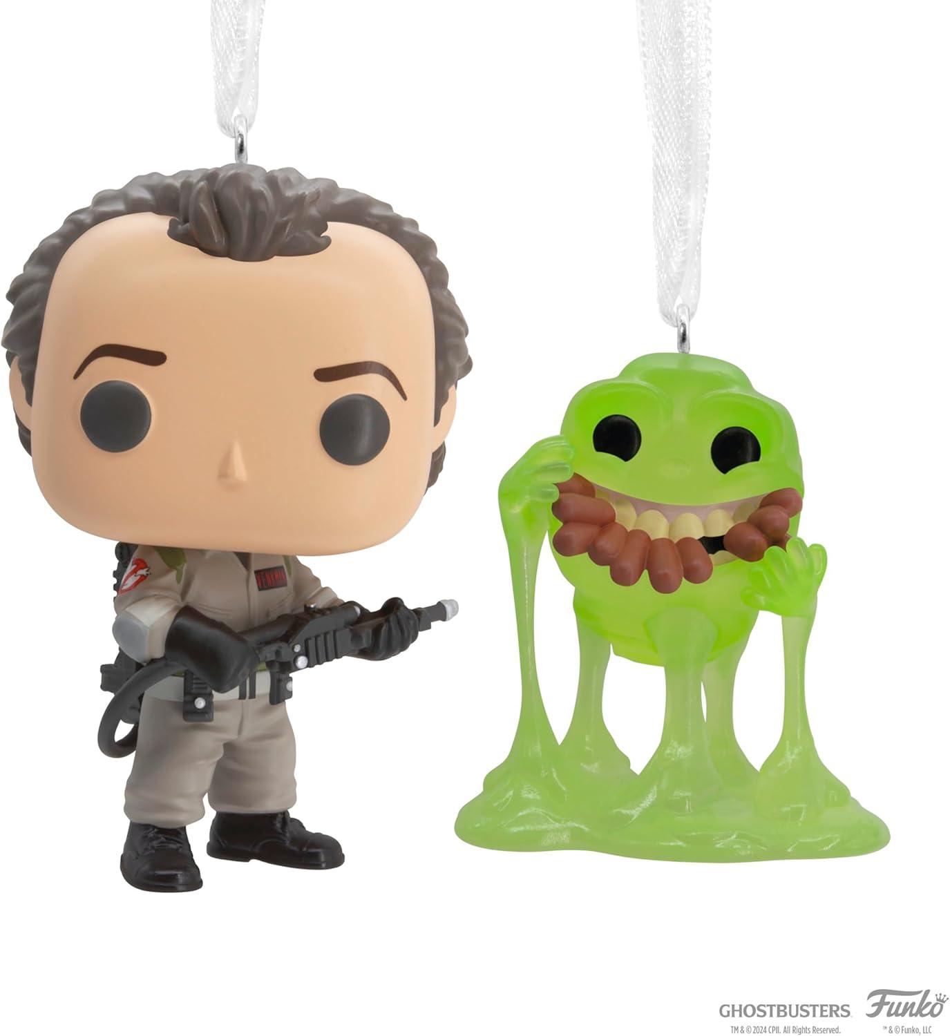 imageHallmark Ghostbusters Peter Venkman ampamp Slimer Funko POP Christmas Ornaments Set of 2 Pop Culture Gifts