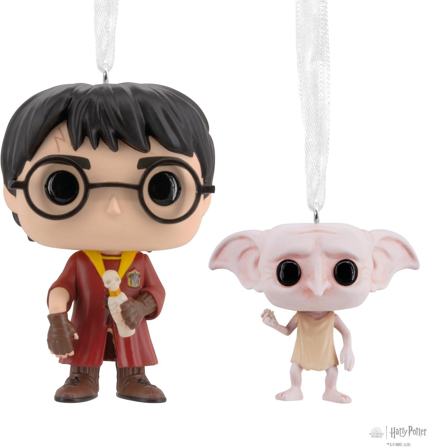 imageHallmark Harry Potter and Dobby Funko POP Christmas Ornaments Set of 2 Pop Culture Gifts
