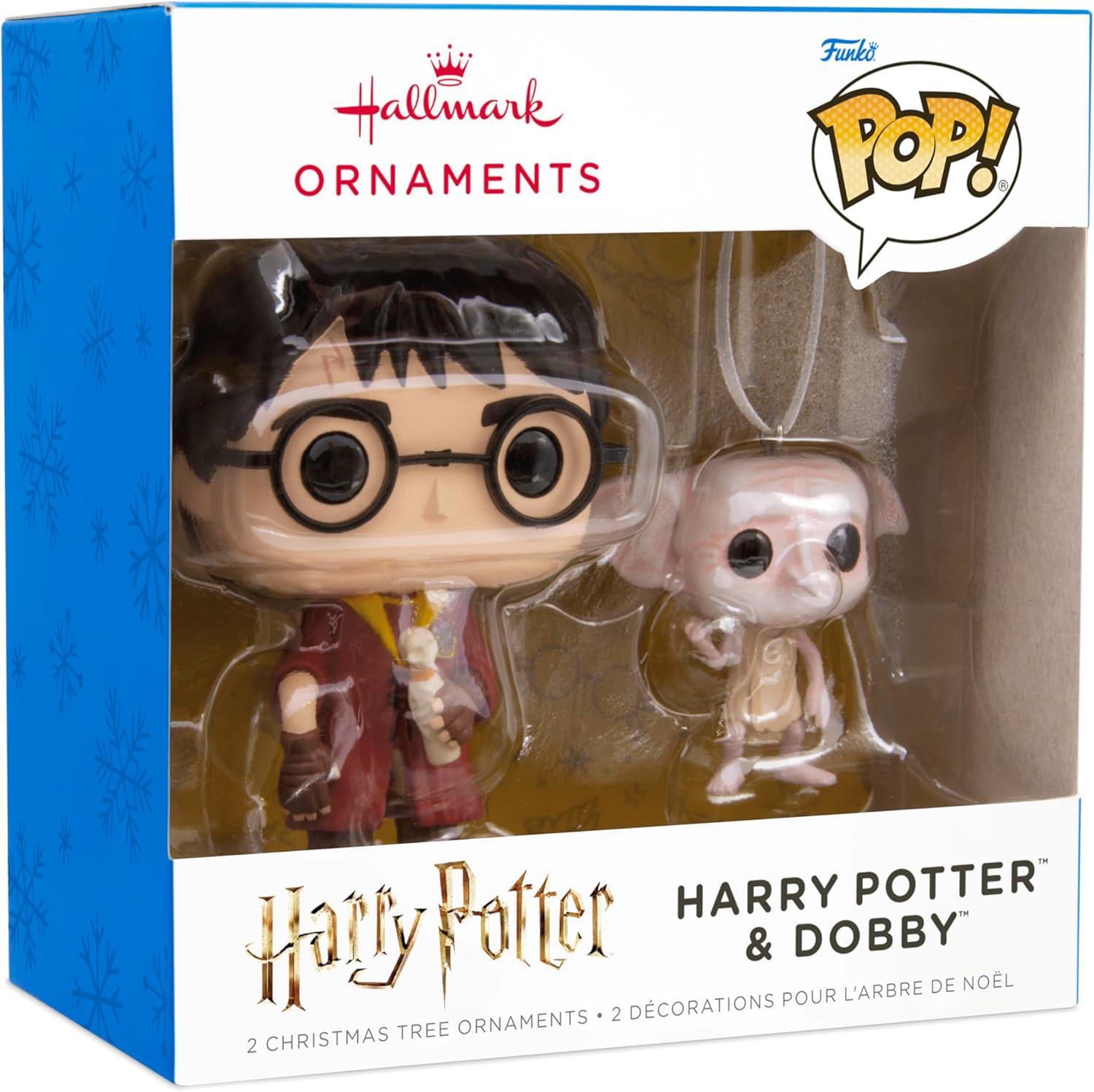 imageHallmark Harry Potter and Dobby Funko POP Christmas Ornaments Set of 2 Pop Culture Gifts
