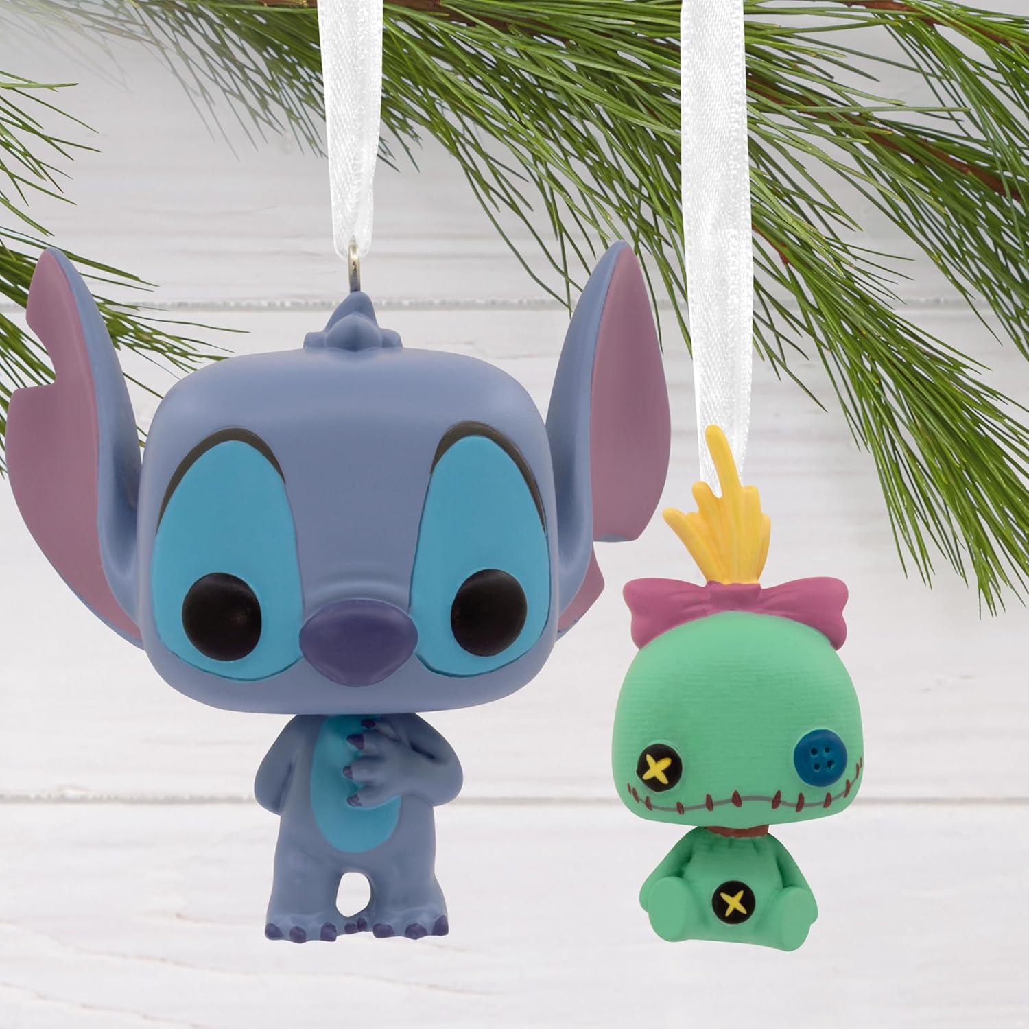 imageHallmark Disney Stitch with Scrump Funko POP Christmas Ornaments Set of 2 Pop Culture Gifts