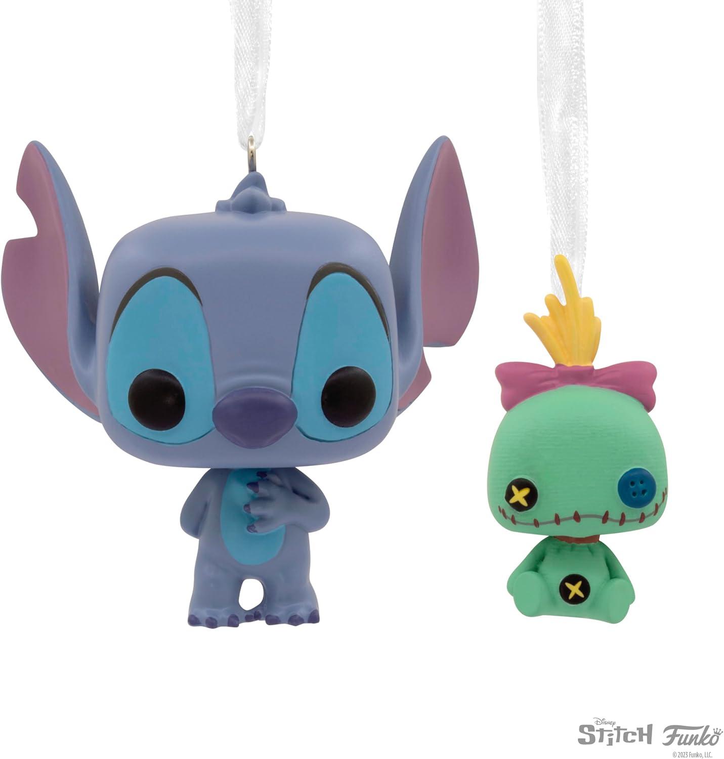 imageHallmark Disney Stitch with Scrump Funko POP Christmas Ornaments Set of 2 Pop Culture Gifts