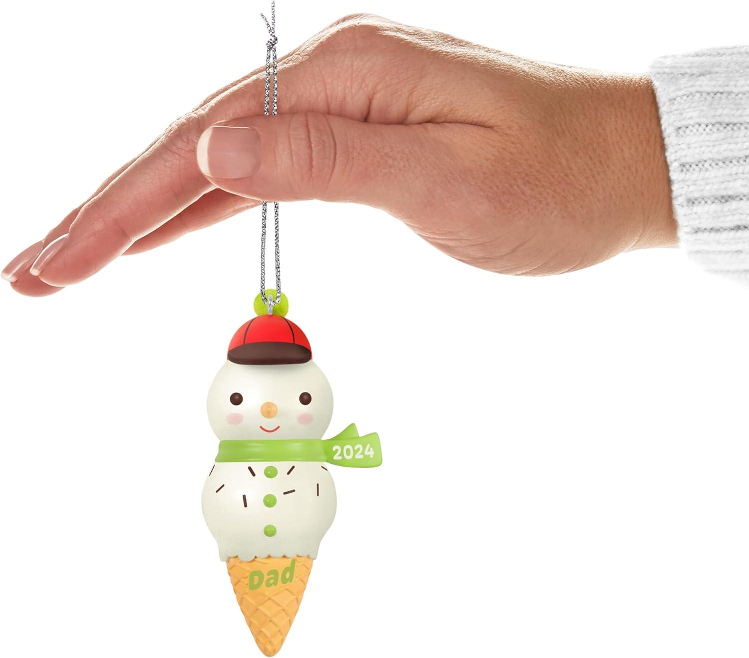 imageHallmark Keepsake Christmas Ornament 2024 Daughter Snowman Ice Cream Cone 2024 Family Gifts2024 Dad
