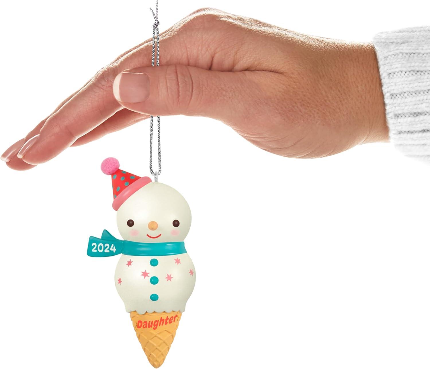 imageHallmark Keepsake Christmas Ornament 2024 Daughter Snowman Ice Cream Cone 2024 Family Gifts2024 Daughter
