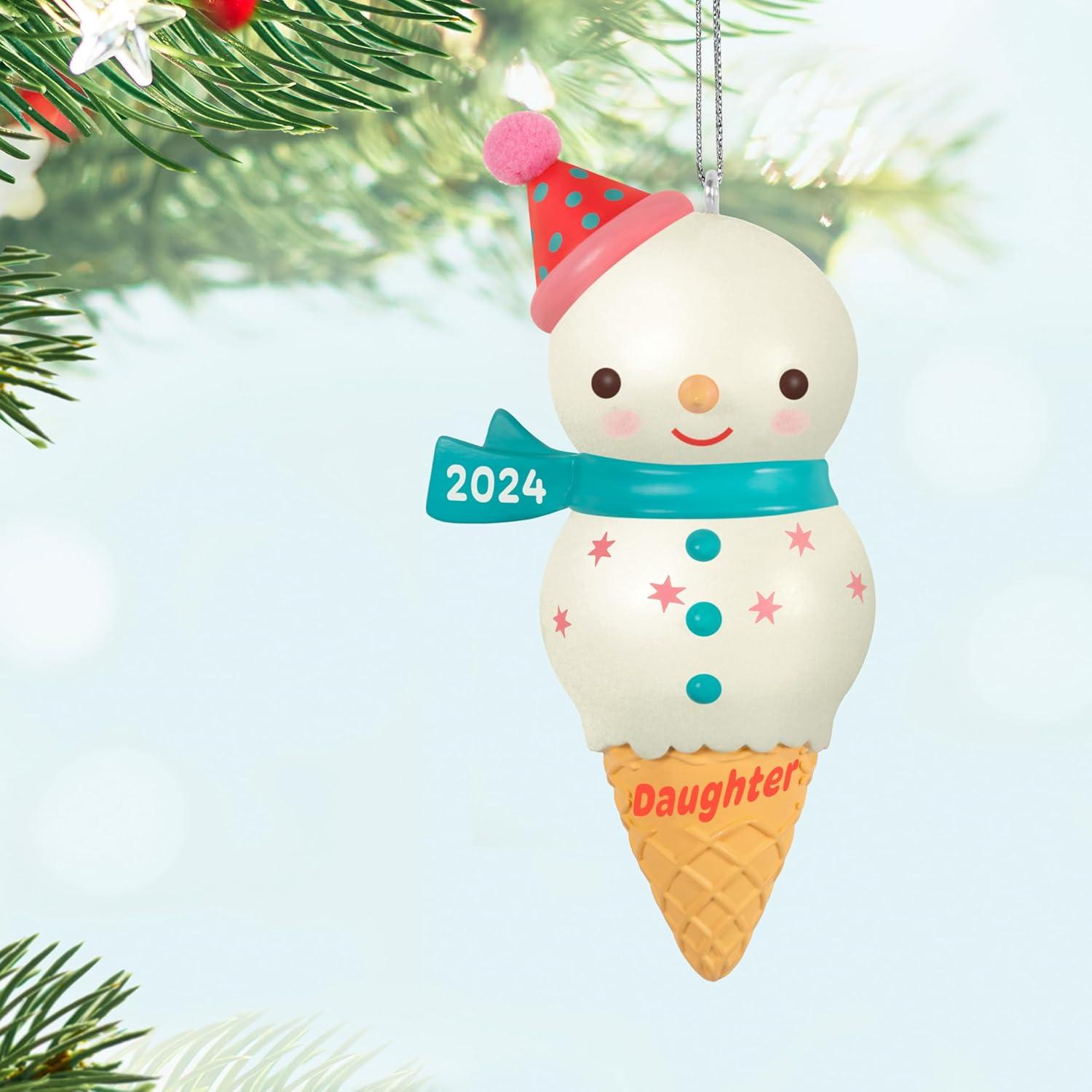 imageHallmark Keepsake Christmas Ornament 2024 Daughter Snowman Ice Cream Cone 2024 Family Gifts2024 Daughter