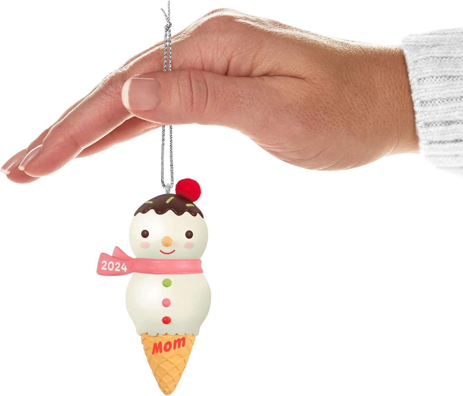 imageHallmark Keepsake Christmas Ornament 2024 Daughter Snowman Ice Cream Cone 2024 Family Gifts2024 Mom