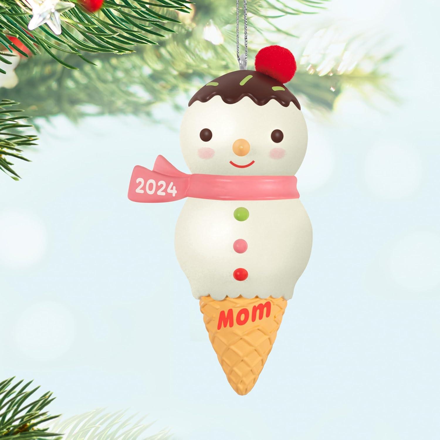 imageHallmark Keepsake Christmas Ornament 2024 Daughter Snowman Ice Cream Cone 2024 Family Gifts2024 Mom
