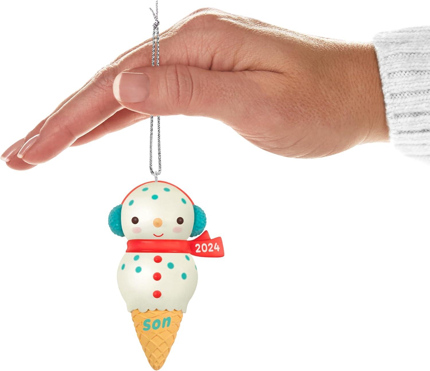 imageHallmark Keepsake Christmas Ornament 2024 Daughter Snowman Ice Cream Cone 2024 Family Gifts2024 Son