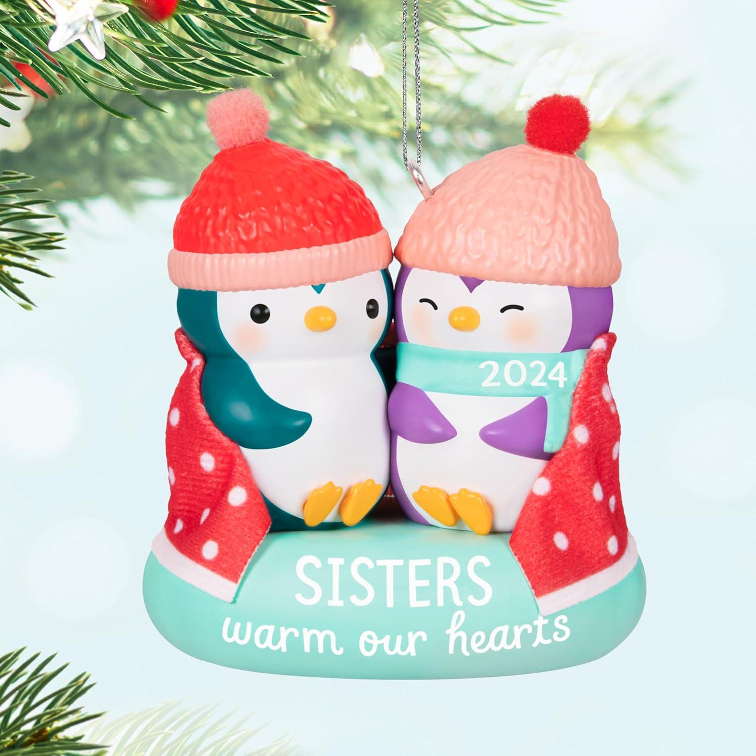 imageHallmark Keepsake Christmas Ornament 2024 Sisters Warm Our Hearts 2024 Family GiftsSisters Warm our Hearts