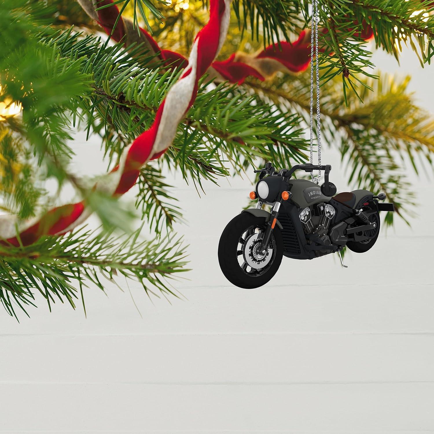 imageHallmark Keepsake Christmas Ornament 2025 1953 Indian Chief Motorcycle 2025 Metal Gifts for Motorcycle CollectorsIndian Motorcycle Scout Bobber