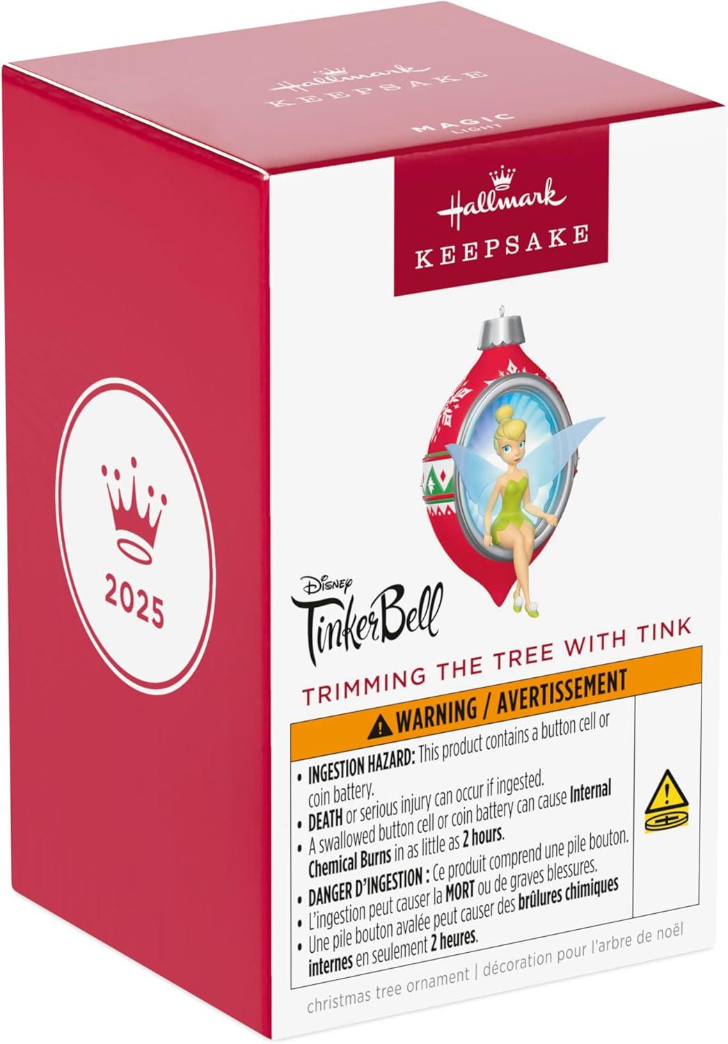 imageHallmark Keepsake Christmas Ornament 2025 Disney Tinker Bell Trimming The Tree with Tink with Light Gifts for Disney FansTinker Bell